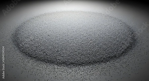 Fototapeta Heap of small black granules on a gradient gray surface studio shot