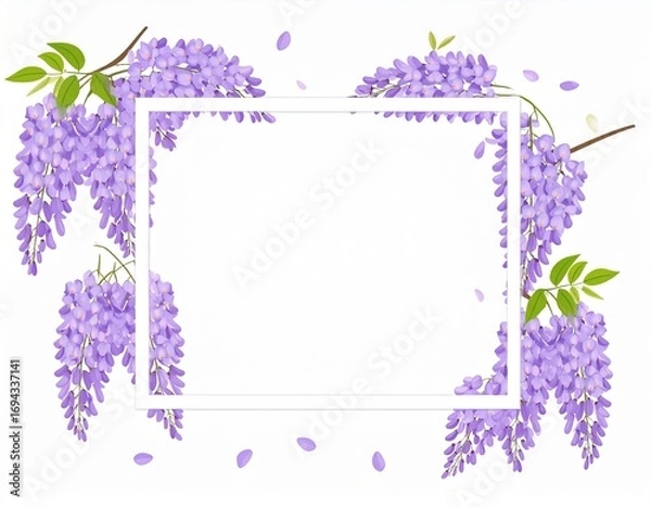 Obraz 藤の花のフレームイラスト