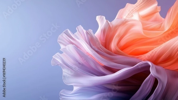 Obraz Close-up of a flower with a gradient effect. the petals of the flower are a mix of pink and orange, with the pink on the top and the orange on the bottom.