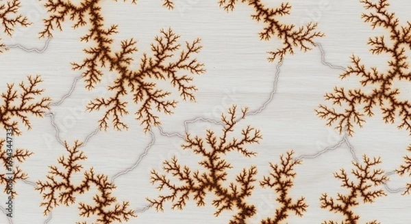 Fototapeta Lichtenberg figure on acrylic glass showing electrical treeing pattern