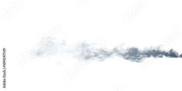 Fototapeta Wispy White Smoke Stream with Transparent Edges steam vapor isolated on a transparent background
