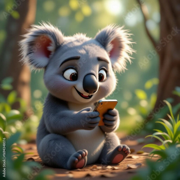 Fototapeta A delightful koala bear striking all sorts of charming poses.