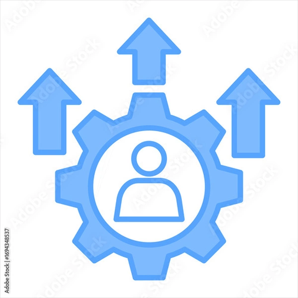 Obraz Upskilling Blue Icon Vector Illustration