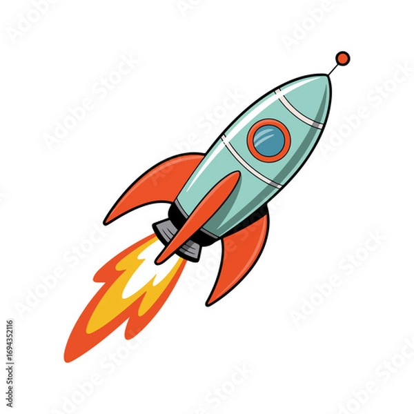 Fototapeta space rocket emoji vector icon
