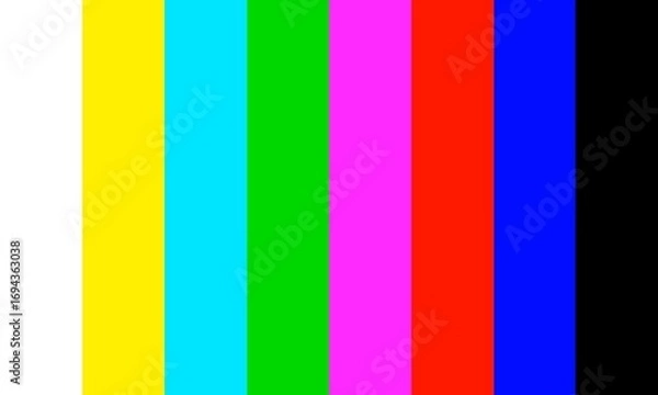 Fototapeta Colorful CMYK RGB TV Test Pattern Stripes Background, TV color bars