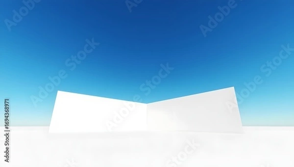Fototapeta Minimalist Architecture - Abstract White Structure Against Blue Sky