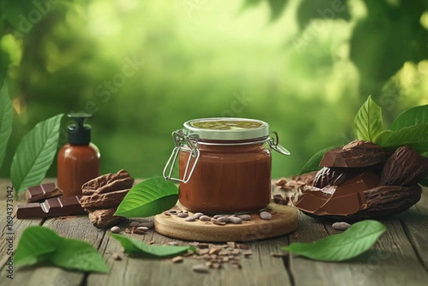 Fototapeta Relaxation and rejuvenation with cacao-based treatments in a serene spa setting