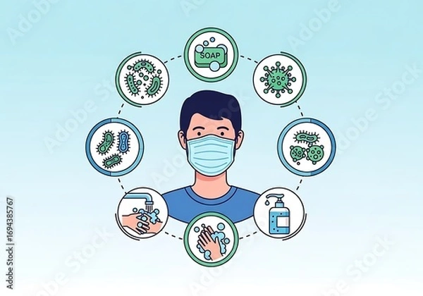 Fototapeta Hygiene Practices Virus Protection.