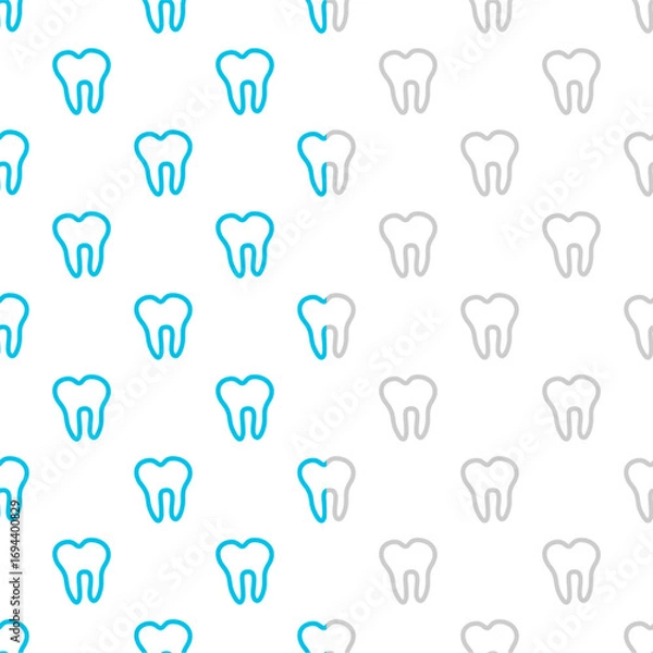 Fototapeta doodle Teeth Pattern background. doodle tooth pattern background. dental seamless pattern background.