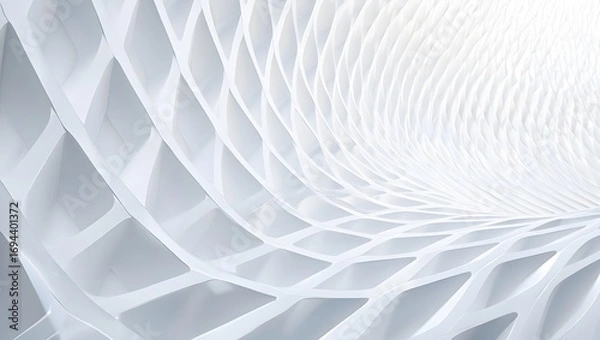 Fototapeta Abstract Architectural Detail - Flowing White Structure