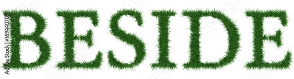 Fototapeta Beside - 3D rendering fresh Grass letters isolated on whhite background.