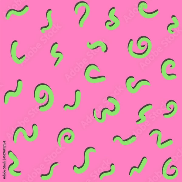 Fototapeta Abstract playful wavy curve or twist seamless pattern, modern geometric background