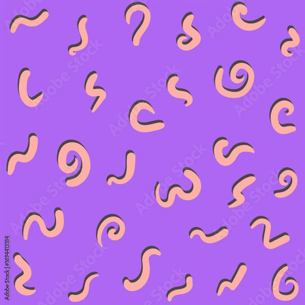 Fototapeta Abstract playful wavy curve or twist seamless pattern, modern geometric background
