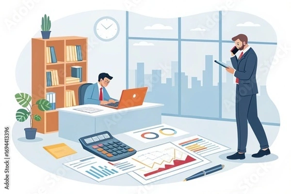 Fototapeta Finance and business management strategies explained