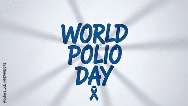 Obraz World polio day text with ribbon on white background to raise awareness about polio