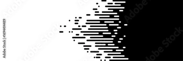 Fototapeta Geometric black and white pattern with optical illusion background, lines transition , dynamic shapes, distorted stripes, abstract curves, minimal modern design, vector illustration