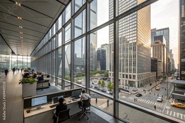 Fototapeta urban architecture office of building business design inspiration