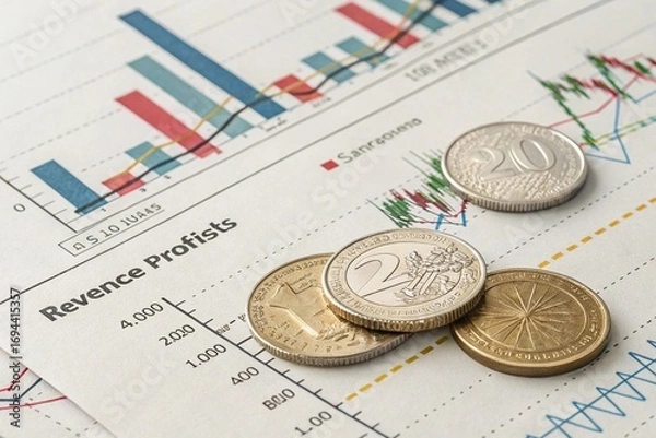 Fototapeta studying business financial data with diagram analysis for success