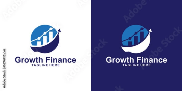 Fototapeta logo design graph finance and arrow in circle,design invest modern and elegant.