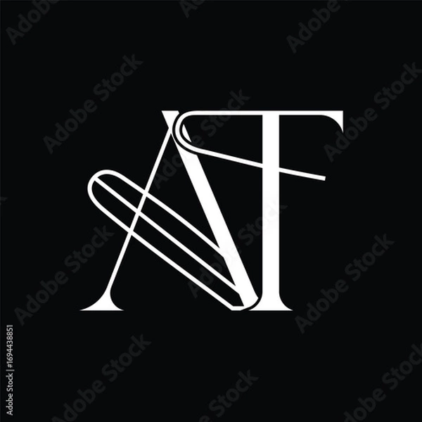 Obraz Initial letter AT logo design 
