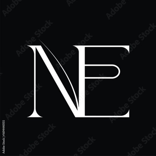 Obraz Initial letter NE logo design 
