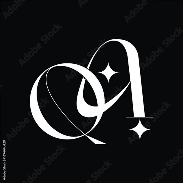 Obraz Initial letter QA logo design 
