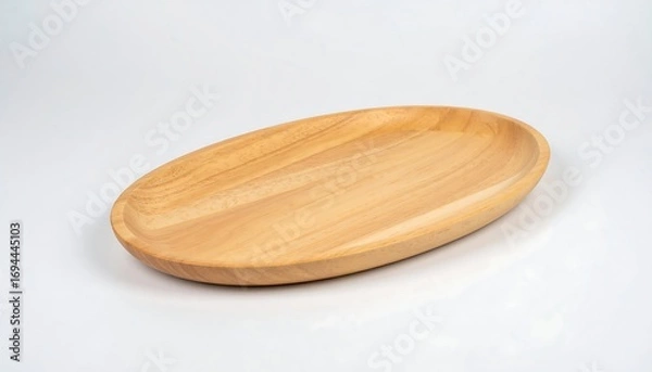 Obraz Empty wooden oval platter