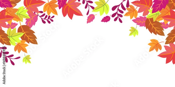 Fototapeta Autumn background with colorful leaves