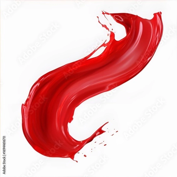 Fototapeta red paint splash isolated