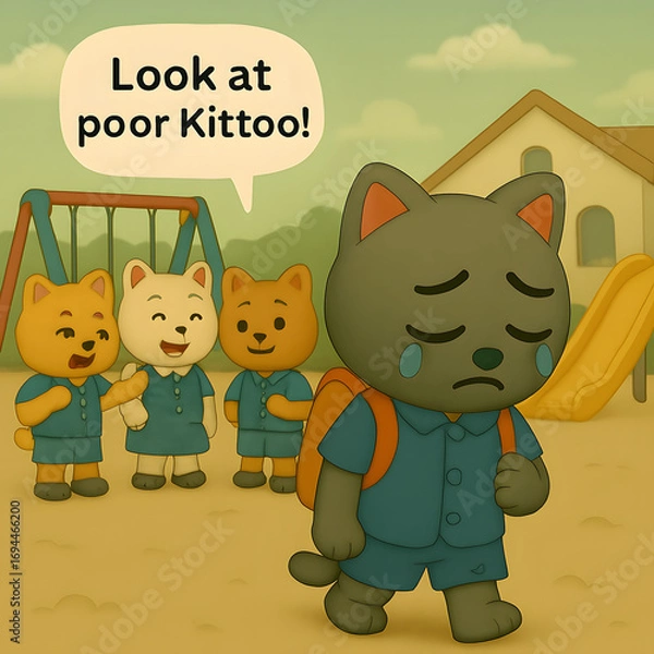 Obraz cat and mouse on the roof