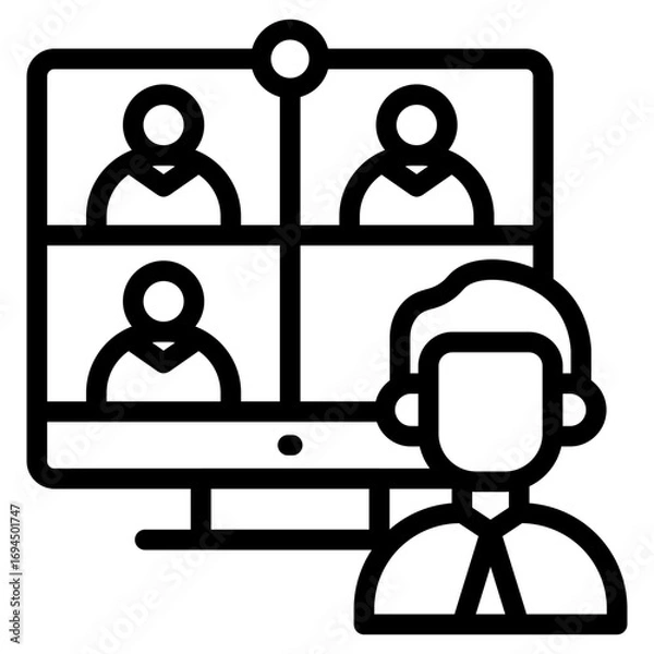 Obraz Virtual mentoring icon vector illustration