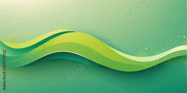Fototapeta Abstract green wave pattern for a modern nature-inspired wallpaper or backdrop