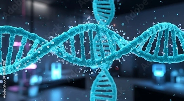 Fototapeta DNA Helix with Lab Background.