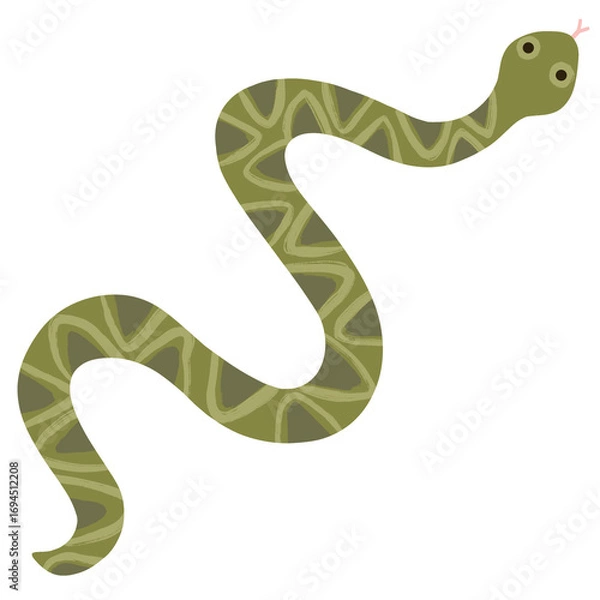 Obraz green snake illustration