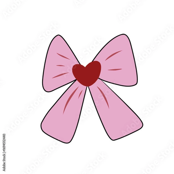 Obraz pink bow butterfly on a white background