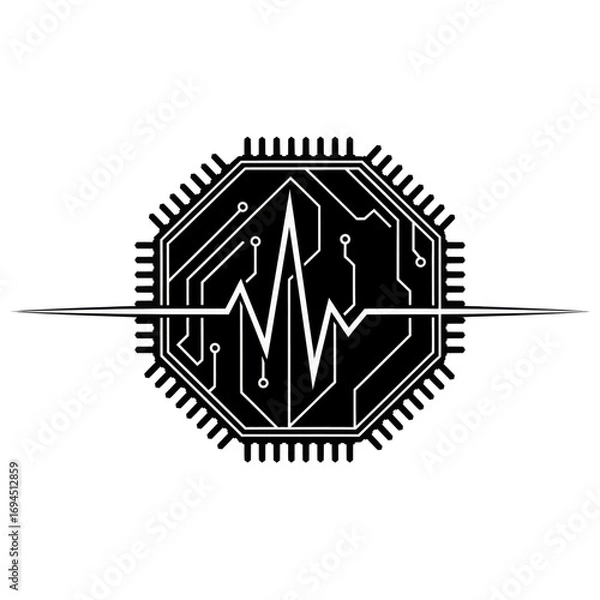 Obraz Circuit Board Heartbeat Technology Pulse.