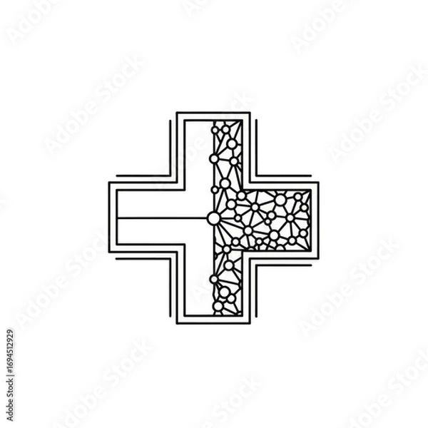 Obraz Cross symbol with intricate geometric pattern.