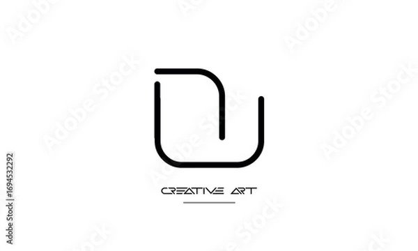 Obraz NW, WN, N, W abstract letters logo monogram