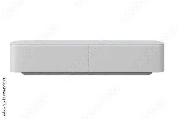 Fototapeta Modern minimalist TV stand or media console isolated on transparent background