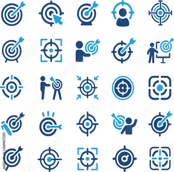 Fototapeta Target icon set. Goal, achievement and success symbol collection.