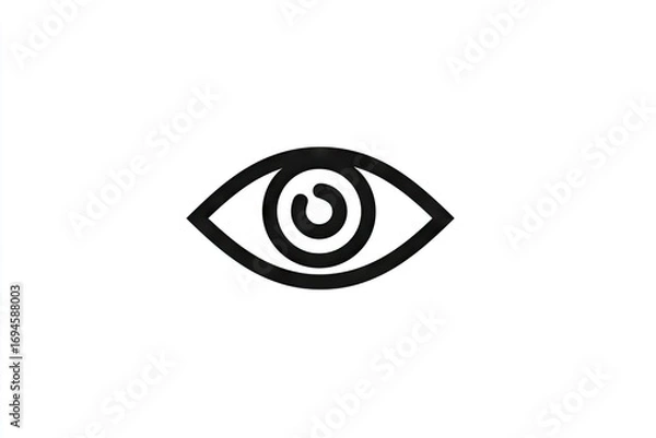 Fototapeta Simple black line drawing of an eye.