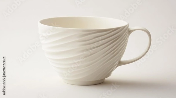Obraz Empty white ceramic mug with swirling design