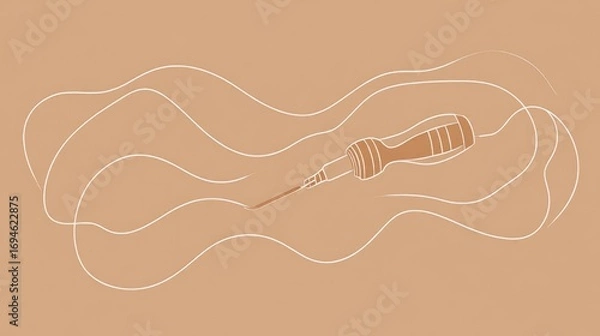 Obraz Simple illustration of a screwdriver with flowing lines