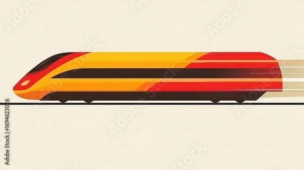 Obraz Fast, colorful train on tracks