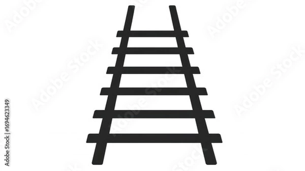 Obraz Simple black silhouette of railroad tracks ascending