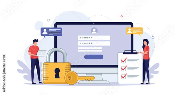 Fototapeta Secure digital identity authentication and access control management systems