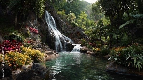 Fototapeta waterfall in the woods