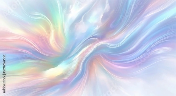 Obraz Pastel Abstract Swirls with Rainbow Colors | Soft Blurry Background for Cosmetic Product Display, Meditation and Calm Visuals