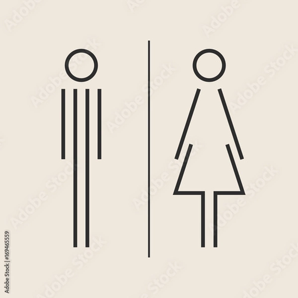 Fototapeta Concept and idea icon of toilet. Stroke vector logo, web graphics. Isolated background. Vector illustration.