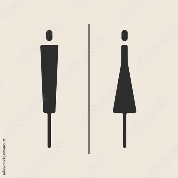 Fototapeta Concept and idea icon of toilet. Stroke vector logo, web graphics. Isolated background. Vector illustration.